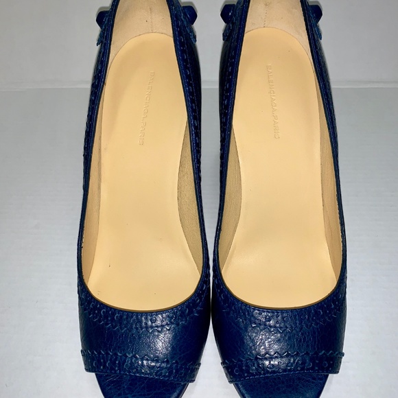 Balenciaga Arena Bleu Dragee Wedges - Like New - Picture 5 of 7